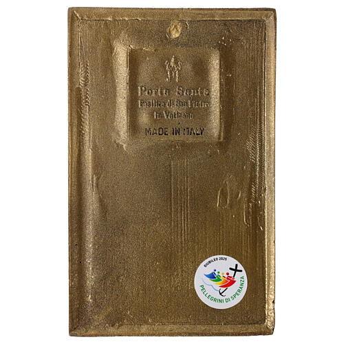 Holy Door tile St. Peter's Basilica brass-plated alloy 12x8 cm 3