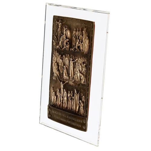 Porta santa S. Paolo bronzo fuso 34x17 cm cofanetto 5