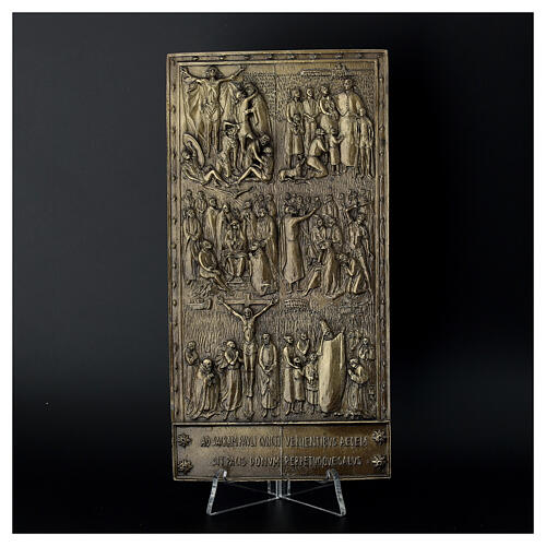 Holy Door St Paul tile 17x9 cm in brass-plated alloy  5