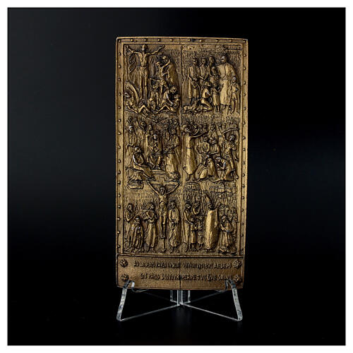 Reliefplatte Heilige Pforte S Paolo 11x6 cm Messinglegierung 4