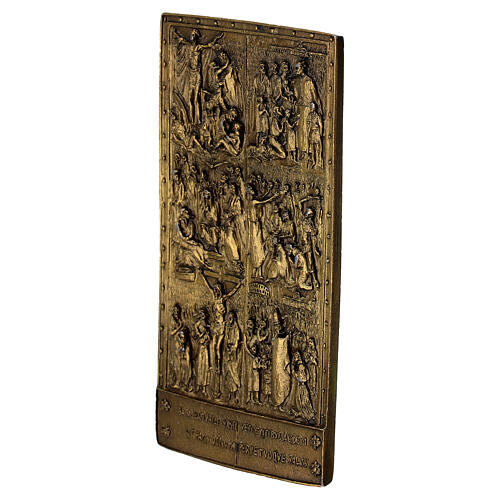 Formella Porta santa S. Paolo 11x6 cm lega ottonata 2