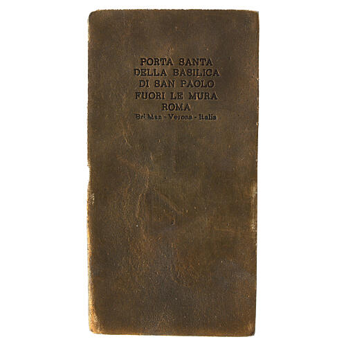 Formella Porta santa S. Paolo 11x6 cm lega ottonata 3