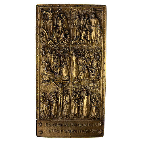 Saint Paul Holy Door tile 11x6 cm brass-plated alloy 1