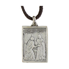 Silver-plated brass tile medallion of Saint Peter Holy Door