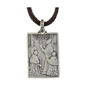 Silver-plated brass medal with St Peter Holy Door tile