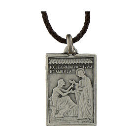 Silver-plated brass medallion with Saint Peter panel