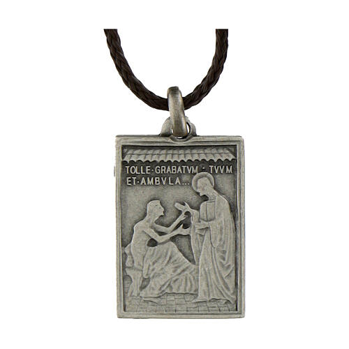 Silver-plated brass medallion with Saint Peter panel 1