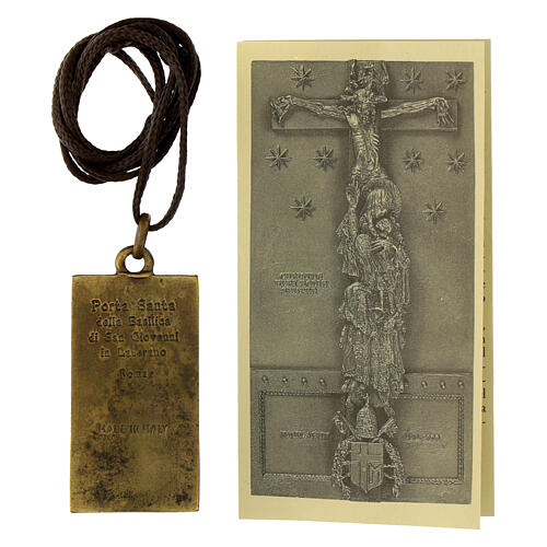 Medaglia porta santa basilica San Giovanni Laterano lega ottone 5,5x3 cm 2
