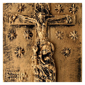 Holy Door St John Lateran 12x6 cm bronzed resin