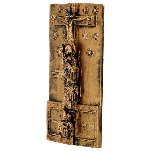 Holy Door St John Lateran 12x6 cm bronzed resin 3