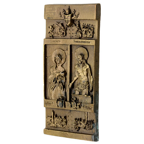 Porta S. Maria maggiore 12x6 cm in lega ottonata formella 3