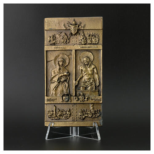 Porta S. Maria maggiore 12x6 cm in lega ottonata formella 5