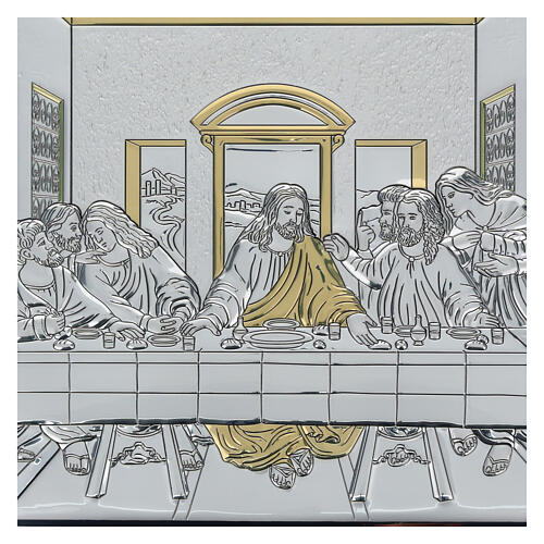 Quadro ultima cena bilaminato legno 47x91 cm 2