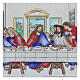 Coloured bilaminated Last Supper painting on wood, 18x36 in s2