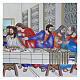 Coloured bilaminated Last Supper painting on wood, 18x36 in s4