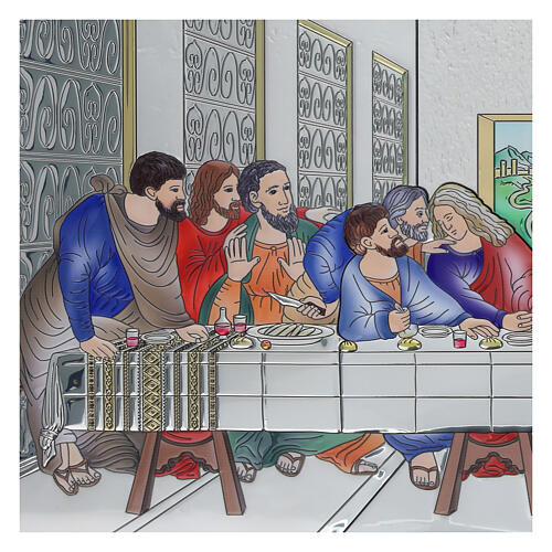 Cuadro Última Cena coloreado bilaminado madera 46x91 cm 3