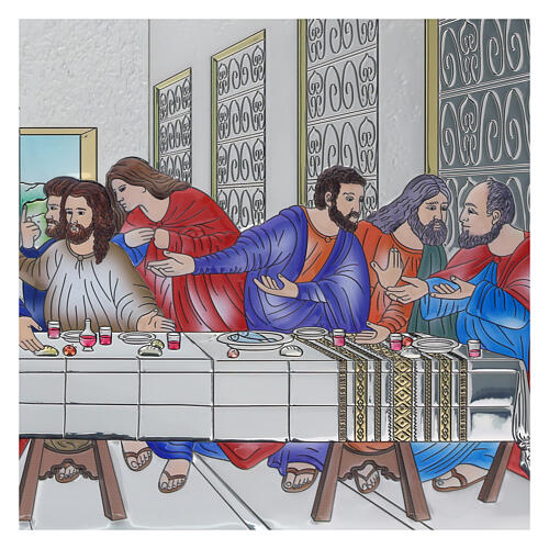 Cuadro Última Cena coloreado bilaminado madera 46x91 cm 4