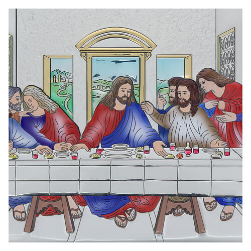 Tableau Cène coloré bilaminé bois 46x91 cm 2