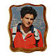 Blessed Carlo Acutis picture with olive wood wave frame, 6x4 cm s1
