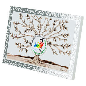 Jubilee 2025 picture, Tree of Life, white wood, 3.5x5.5 in, Valenti