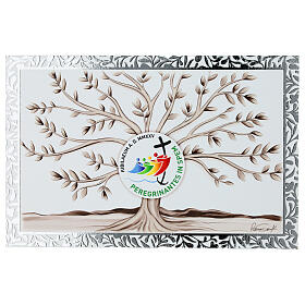 Cuadro árbol vida Jubileo 2025 marco motivos plata 12x18 cm Valenti