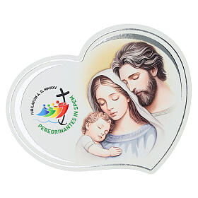 Holy Family, Jubilee 2025 heart by Valenti Argenti, 4.5x3.5 in