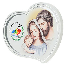 Holy Family, Jubilee 2025 heart by Valenti Argenti, 4.5x3.5 in