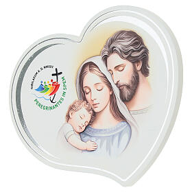 Jubilee 2025 coloured heart, Holy Family, Valenti Argenti, 5.5x5 in