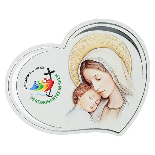 Jubilee 2025 heart, Virgin with Child by Valenti, 4.5x3.5 in 1