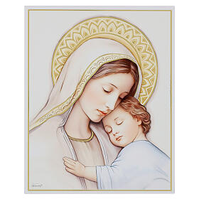 Tableau bois Marie avec Enfant Jésus Valenti 25x20 cm
