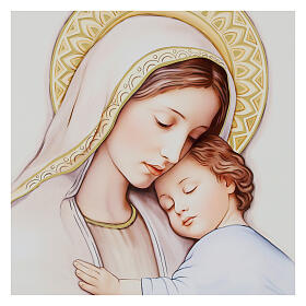 Virgem com o Menino quadro madeira Valenti 40x35 cm