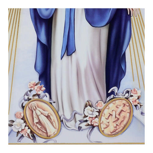Tableau Vierge Miraculeuse fond blanc Valenti 25x20 cm 3
