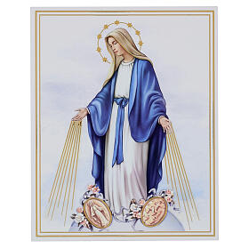 Quadro Madonna Miracolosa fondo bianco Valenti 25x20 cm