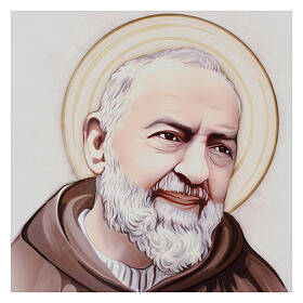 Quadretto Padre Pio Valenti legno 25x20 cm