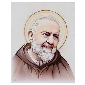 Padre Pio Wood Picture, Valenti 25x20 cm