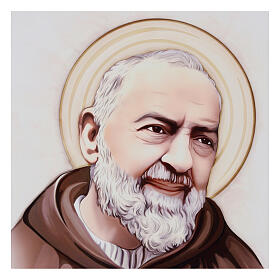 Quadro Padre Pio Valenti 45x40x3 cm cornice legno