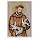 St Francis with doves wooden small picture, Valenti 13x10 cm s1