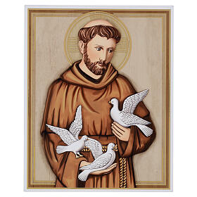 Quadro San Francesco d'Assisi 25x20 cm legno Valenti
