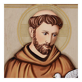 Quadro San Francesco d'Assisi 25x20 cm legno Valenti