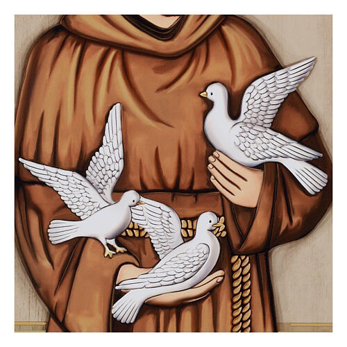 Quadro San Francesco d'Assisi 25x20 cm legno Valenti 3