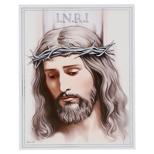 Face of Jesus, wooden frame by Valenti, 10x8 in 1