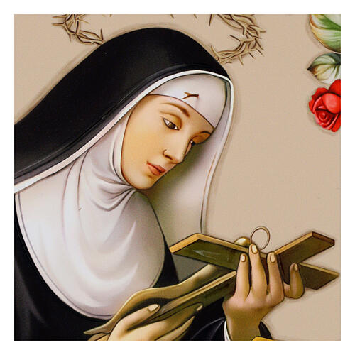 Heilige Rita von Cascia – Bild auf Holz von Valenti Argenti, 13,5x9 cm 2