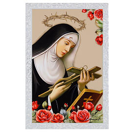 St Rita of Cascia wood picture, 13x10 cm Valenti