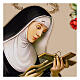 Saint Rita, small picture with silver decorations on wood by Valenti, 6x4 in s2