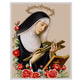 Saint Rita printed wooden picture, 25x20 cm Valenti