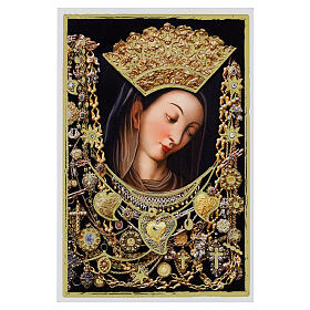 Sorrowful Madonna small wooden panel print 13x10 cm Valenti