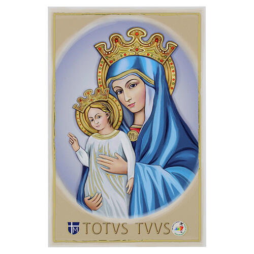 Obrazek Matki Bożej Totus Tuus z logo Jubileuszu 2025 18x10 cm Valenti 1