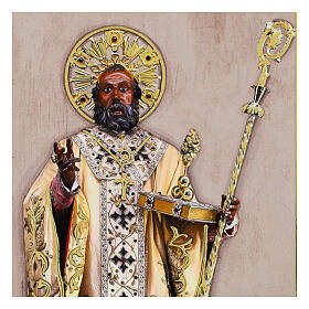 Tableau bois Saint Nicolas évêque 18x10 cm Valenti