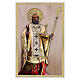 Tableau bois Saint Nicolas évêque 18x10 cm Valenti s1