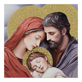 Sainte Famille tableau Valenti détails or 10x12 cm